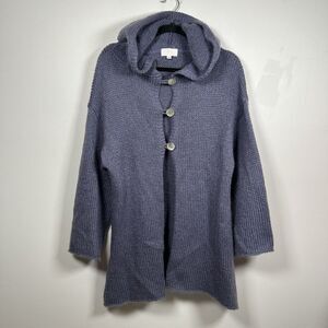 Soft Surroundings Purple Mohair Wool Blend Oversized Hooded Cardigan Size Medium